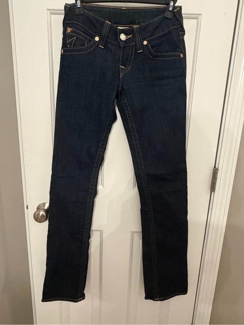 True Religion Jeans Size 26 Dark Wash Straight Leg Horseshoe USA